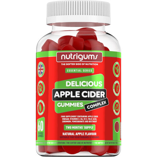 Apple Cider Vinegar Complex 1000mg Gummies Vitamins C, B6, B12 60 Pcs