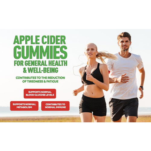 Apple Cider Vinegar Complex 1000mg Gummies Vitamins C, B6, B12 60 Pcs 1