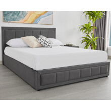 (King Size 5ft, Grey) Blisswood Ottoman Bed With Storage Velvet Bed Frame