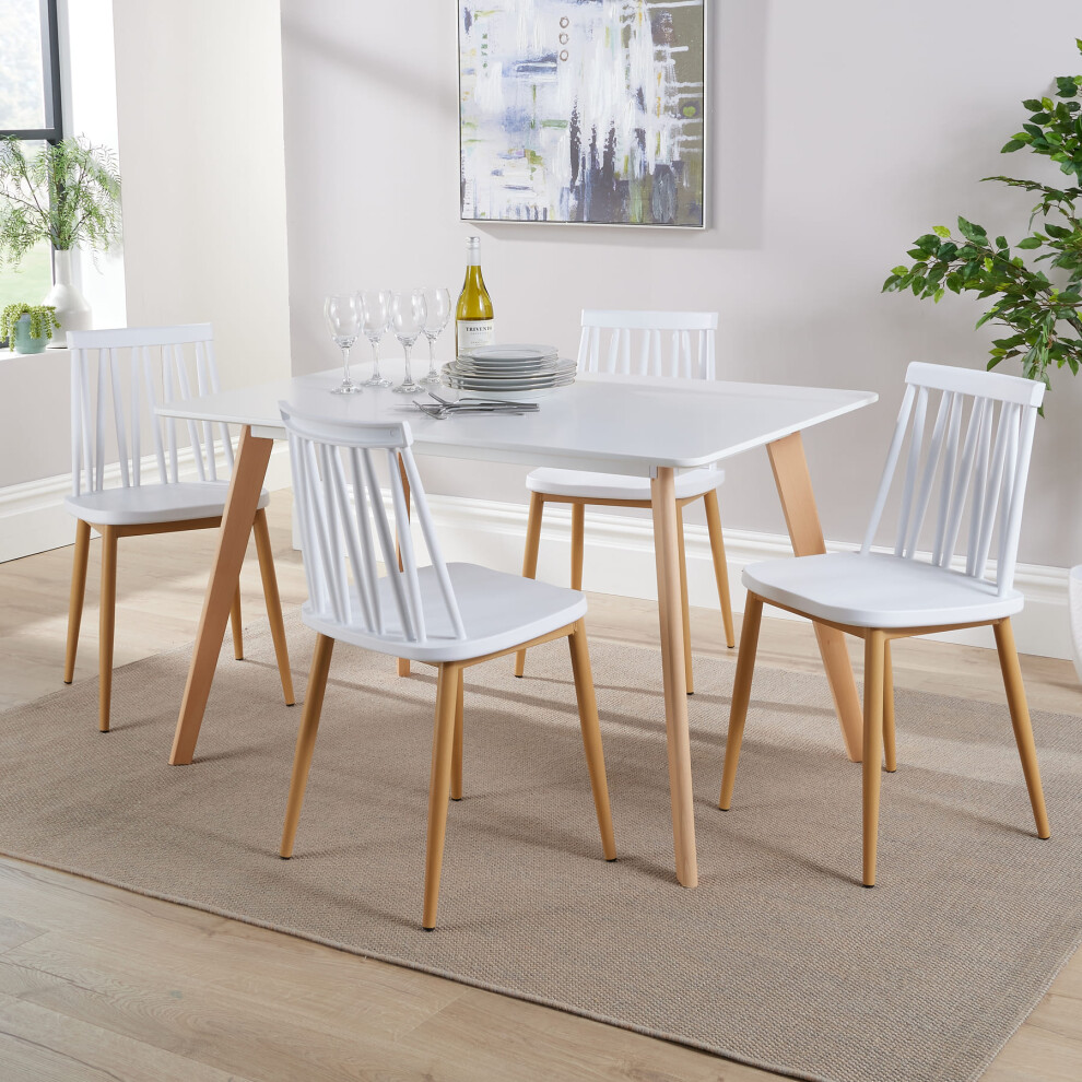 Fleur Table and 4 Lucy Chairs Dining Set