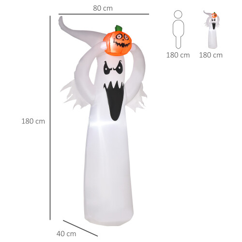 Homcom HOMCOM LED Floating Ghost Pumpkin Halloween Decoration Mains Powered Vivid 6FT 1