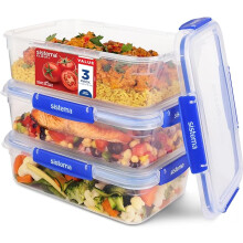 Sistema Klip It Food Storage Containers 2.2 Litre (Pack of 3) Meal and Food Prep Microwave Safe Freezer Safe Dishwasher Safe BPA Free | CH257