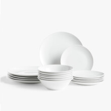 (12pc set) Dinner Set Plate Bowl Porcelain White Coupe