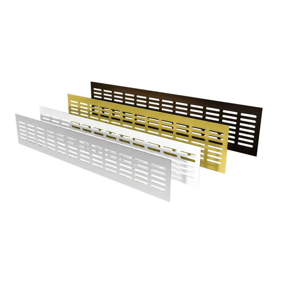 (Brown, 480Mm X 80Mm) Aluminium Overflow Air Vent Grille 5056517969816