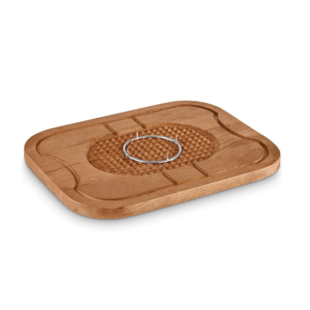 Tower ,T847046, Wooden Carving Board With Meat Spikes, Suitable For Food Preparation And Serving, Mango Wood