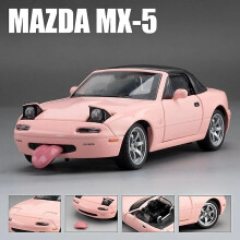 (Pink) 1/32 Mazda Mx-5 Miniature Diecast Mx5 Roadster Toy Car Model Sound