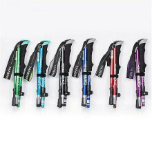 (green, 95-110cm) 2023 New 5-section Folding Trekking Poles Walking Stick Hiking Naturehike Antishock