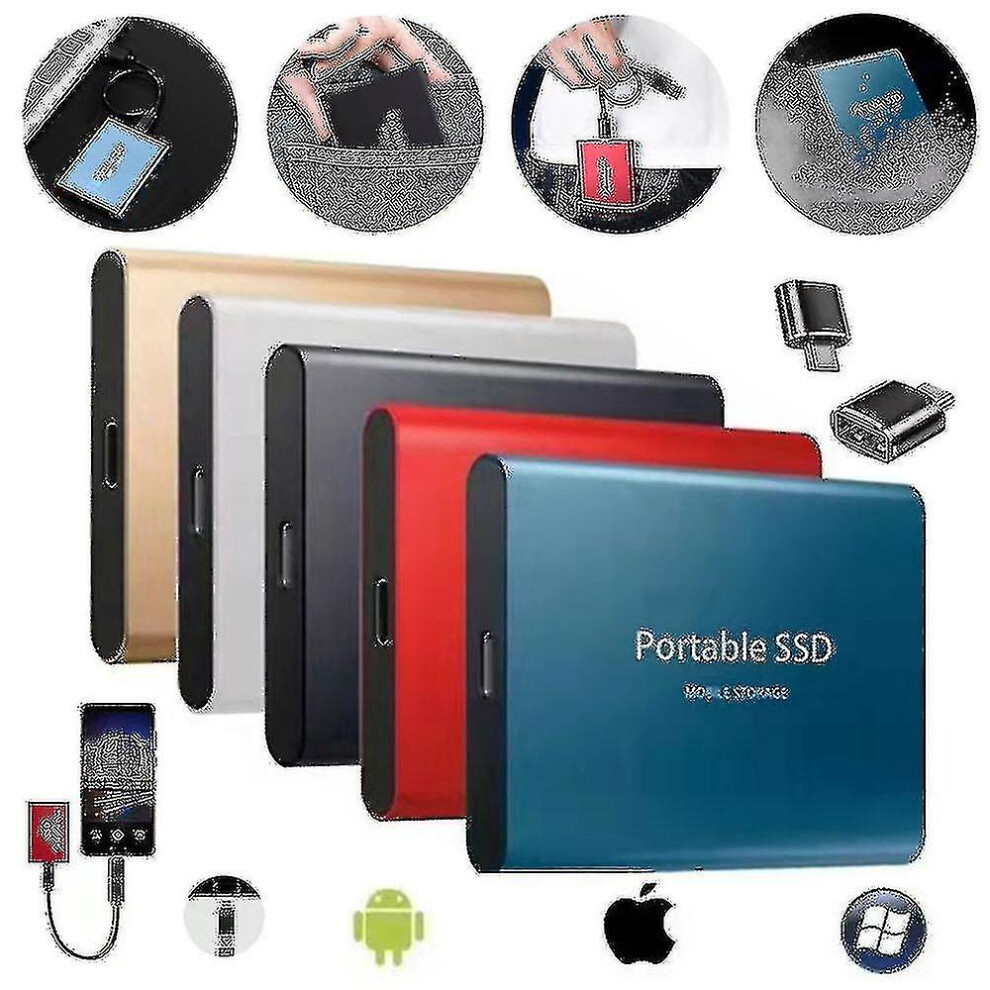 (Red, 4TB) Portable 32 Tb External Hard Drive Hdd For Pc Laptop And Mac