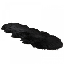 (Black) Classic Soft Faux Sheepskin Fur Rug White Fluffy Area Rug Shag Rug Carpets For Bedroom Living Room