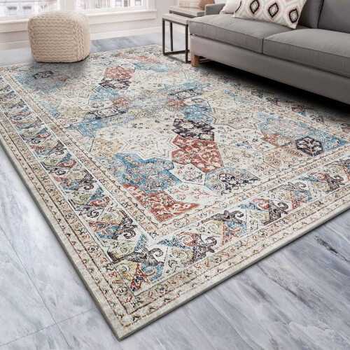 (160 x 230 cm (5 ft 2 in x 7 ft 2 in)- Large Area Rug, Coastal- Cashmere Rug) Extra Large Rugs Living Room Traditional Rug Mat