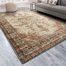 (160 x 230 cm (5 ft 2 in x 7 ft 2 in)- Large Area Rug, Timeless- Cashmere Rug) Extra Large Rugs Living Room Traditional Rug Mat