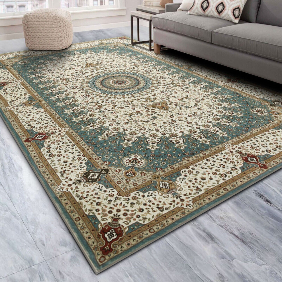 (200 x 290 cm (6 ft 5 in x 9 ft 5in)- Extra Large Area Rug, Willow- Cashmere Rug) Extra Large Rugs Living Room Traditional Rug Mat
