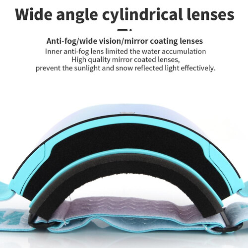 (White Green lens) Cylindrical Double Layer Ski Goggles Comfortable Windproof Snow Goggles For Skiing Snowmobiling 1