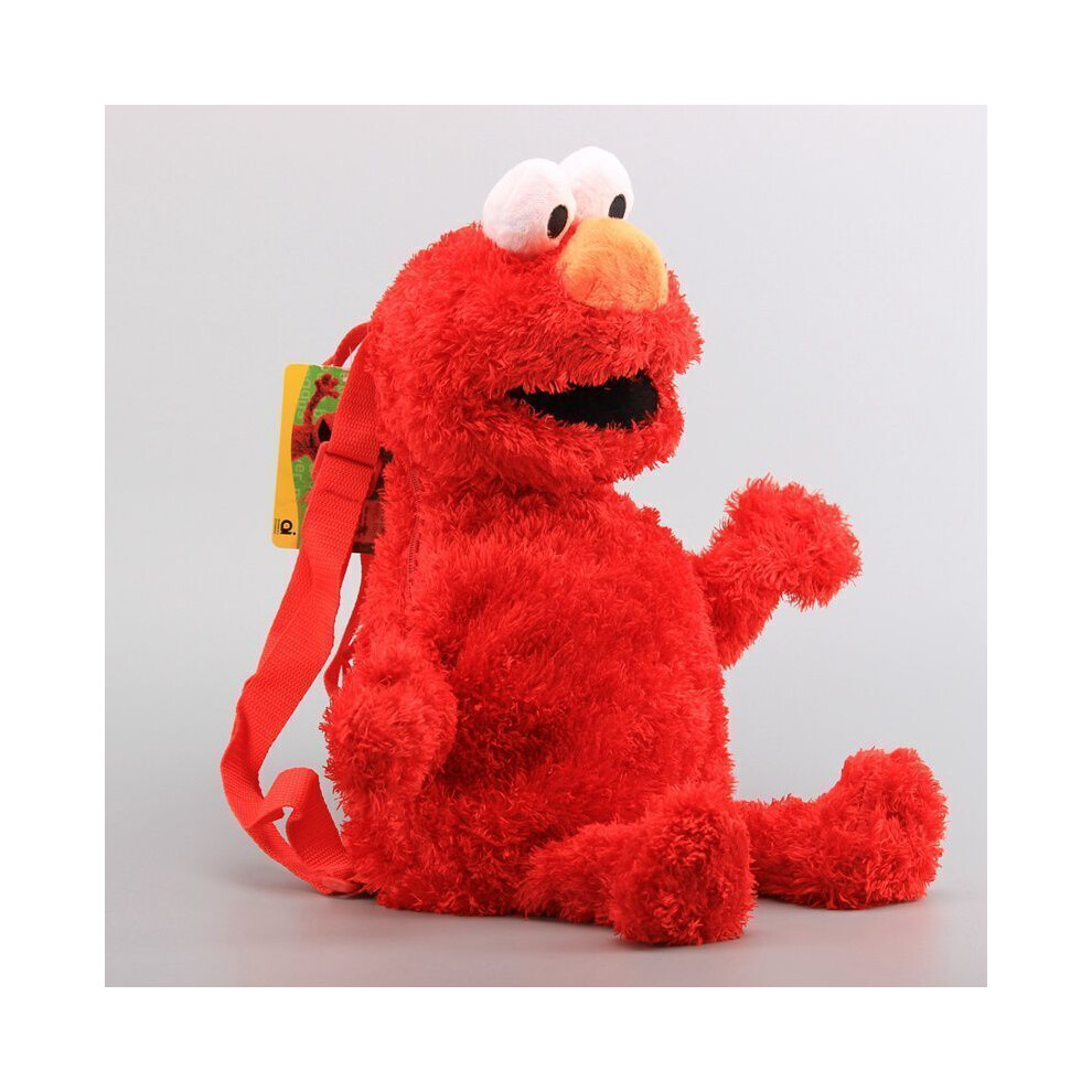 (Elmo) Sesame Street Backpack Elmo Cookie Monster Big Bird Doll Toy School Plush Bags