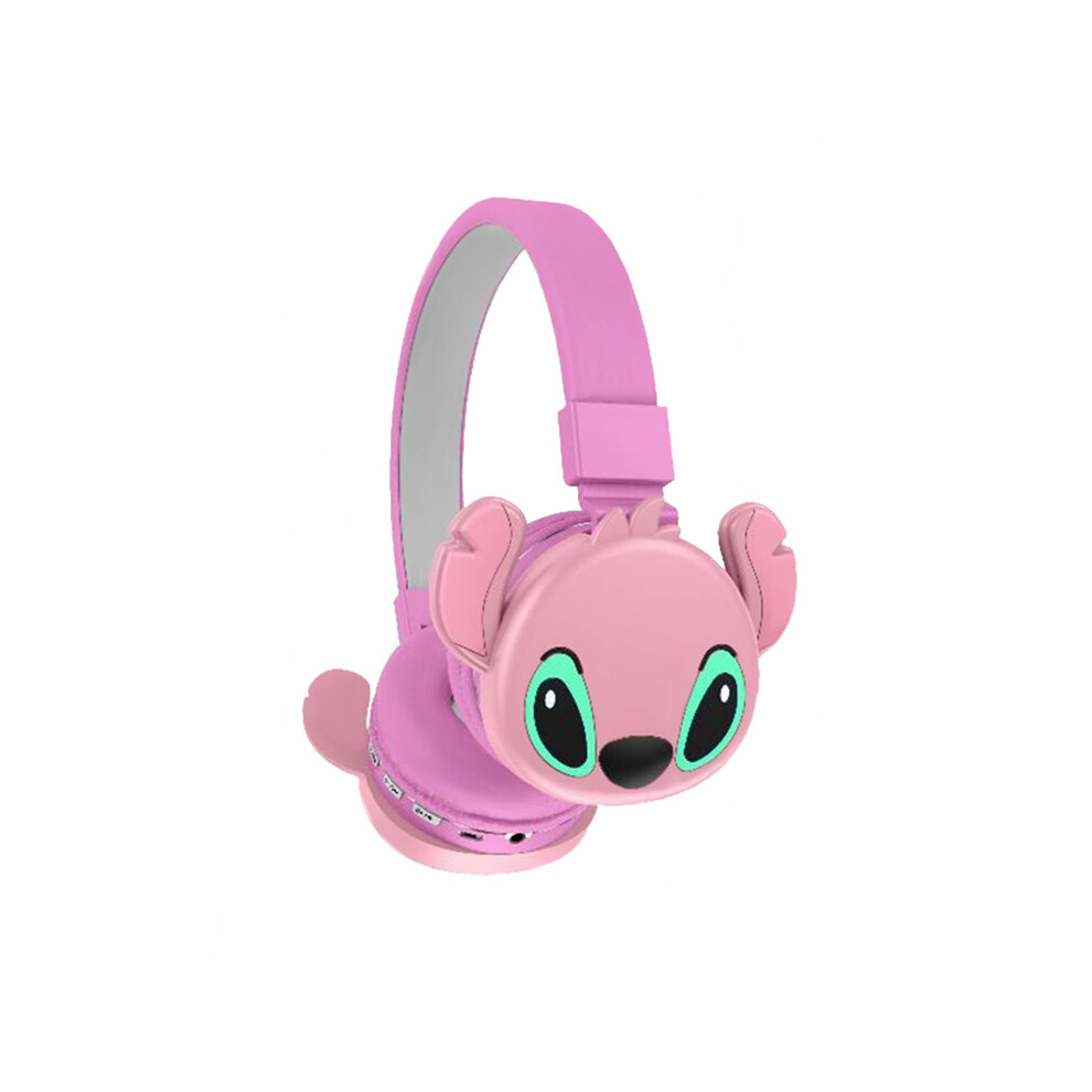 Rywolt (Pink) Lilo Stitch Bluetooth Headset Cartoon Cute Childrens Headset Stereo Foldable Pink