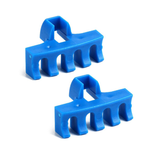 (Blue) 2 Pcs Plastic Badminton Racket Stringing Machine Tool Racquet Load Spreader