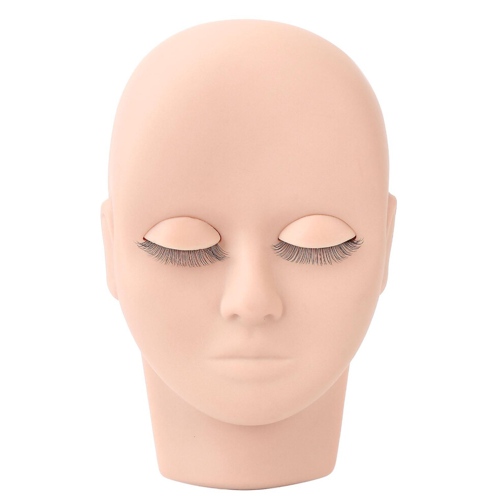 Pink (Pink) Eyelash Mannequin Head Double Laryer Eyelash Extension Removable Eyelids Makeup Practice Head