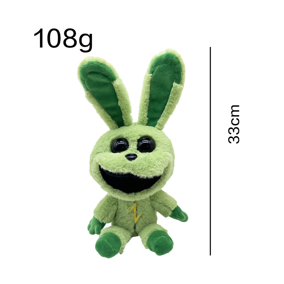 (Green) Smiling Critters Rabbit Cats Nap Plush Doll Toys Furry Monster Collection Doll