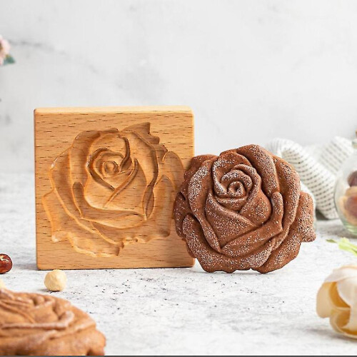 (Pinecone) Carved Wooden Cookie Mold Diy Gingerbread Cookie Cutter Mould Practical Kitchen Baking Tools Easy 2