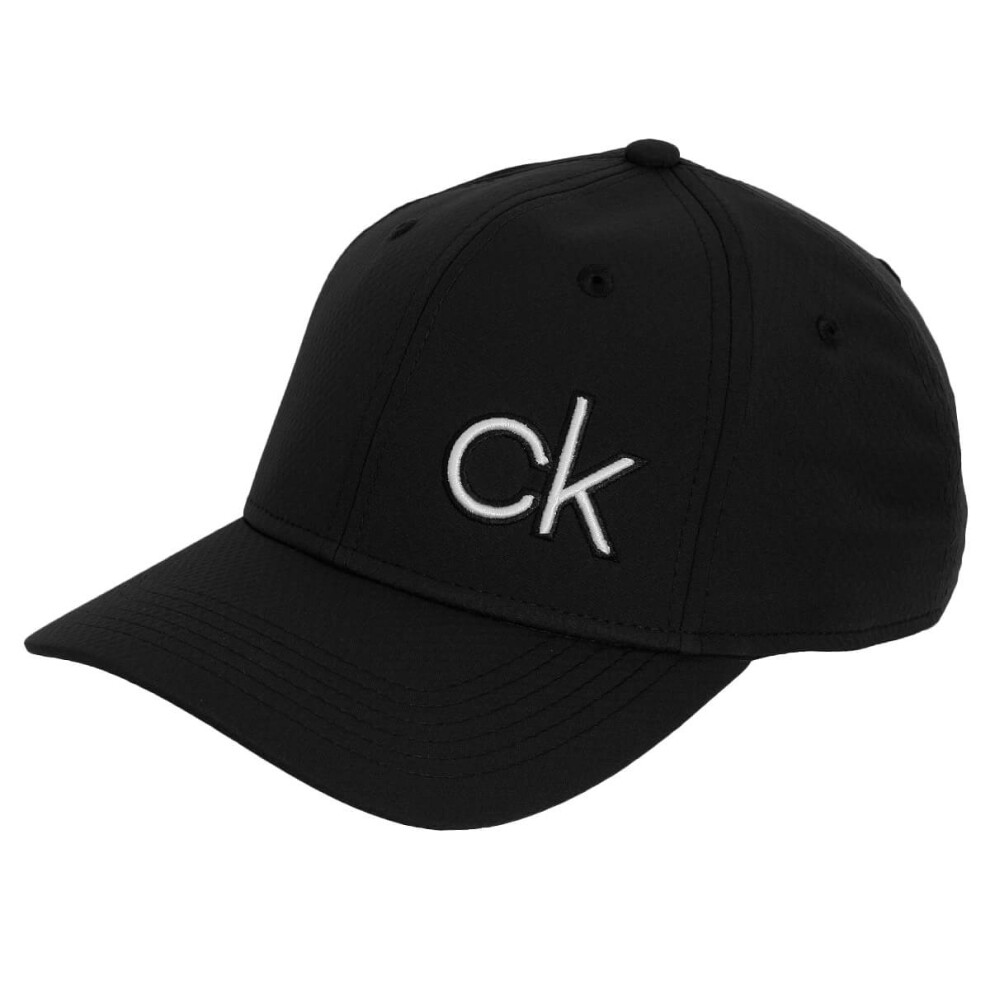 (One Size, Black) Calvin Klein Mens 2021 Q-Max Contrast CK Quick Dry Cap