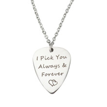 Pendulum Necklace Metal Guitar Pick Guitar Pick Pendant Plain Necklace Guitar Pick