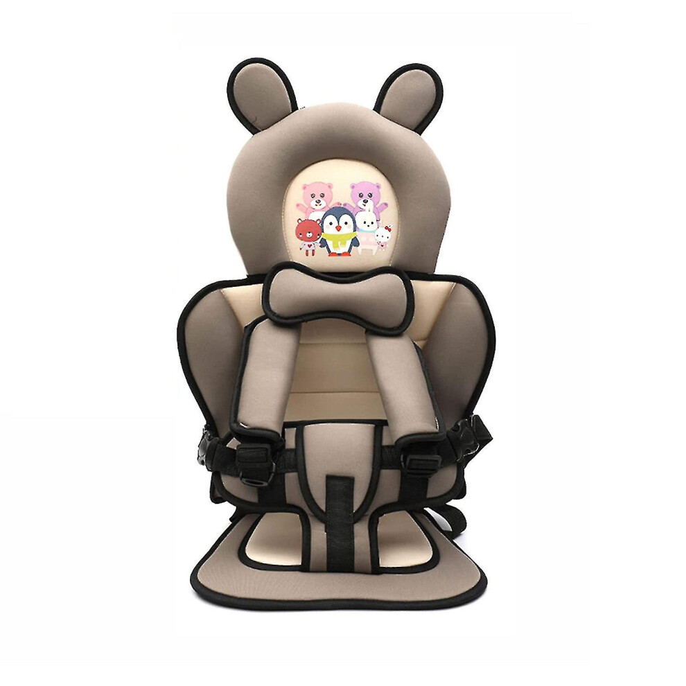 (Grey) Children's Car Seat,small Car Seat Simple Car Portable Safety Car Seat For 0  12 Years Kids
