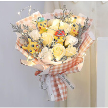(D 4 doll 1 led 1 bag) 6 Cats Sanrio Anime Hello Kitty Bouquet Plush Stuffed Doll Kawaii Soap Flower Gift Box Rose Flower Cartoon Valentine"s Day Gifts
