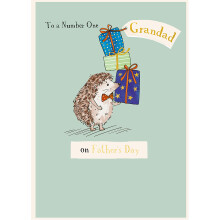 A Number One Grandad Sending Hedgehugs Father's Day Card Cute Greeting Card