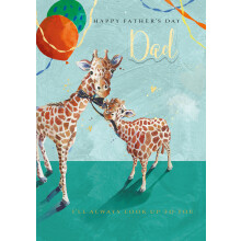 I'll Always Look Up To You Giraffe Father's Day Card Hand-Finished Greeting Card