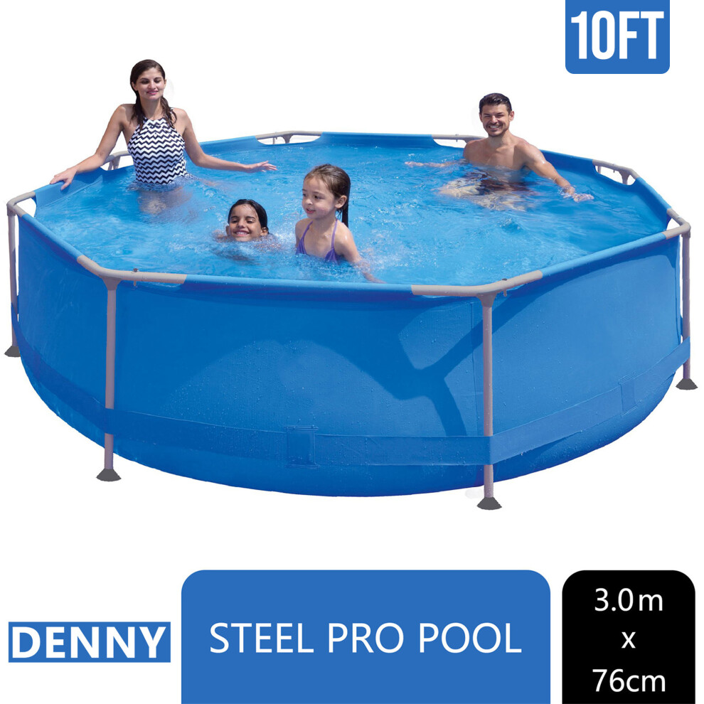 10Ft BestWay Steel Pro Frame Swimming Pool Set Round Above Ground