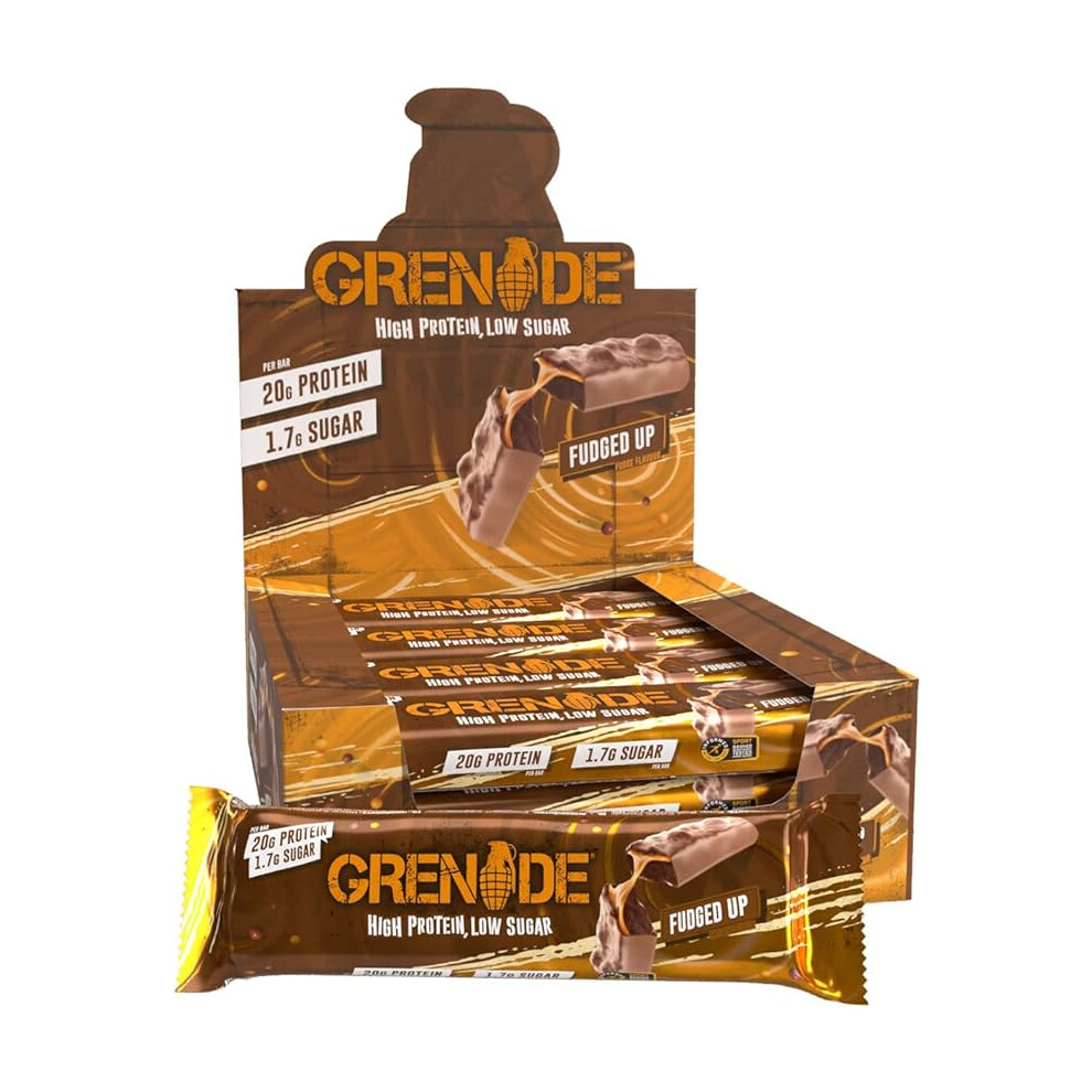 Grenade High Protein, Low Sugar Bar - Fudged Up, 12 x 60 g