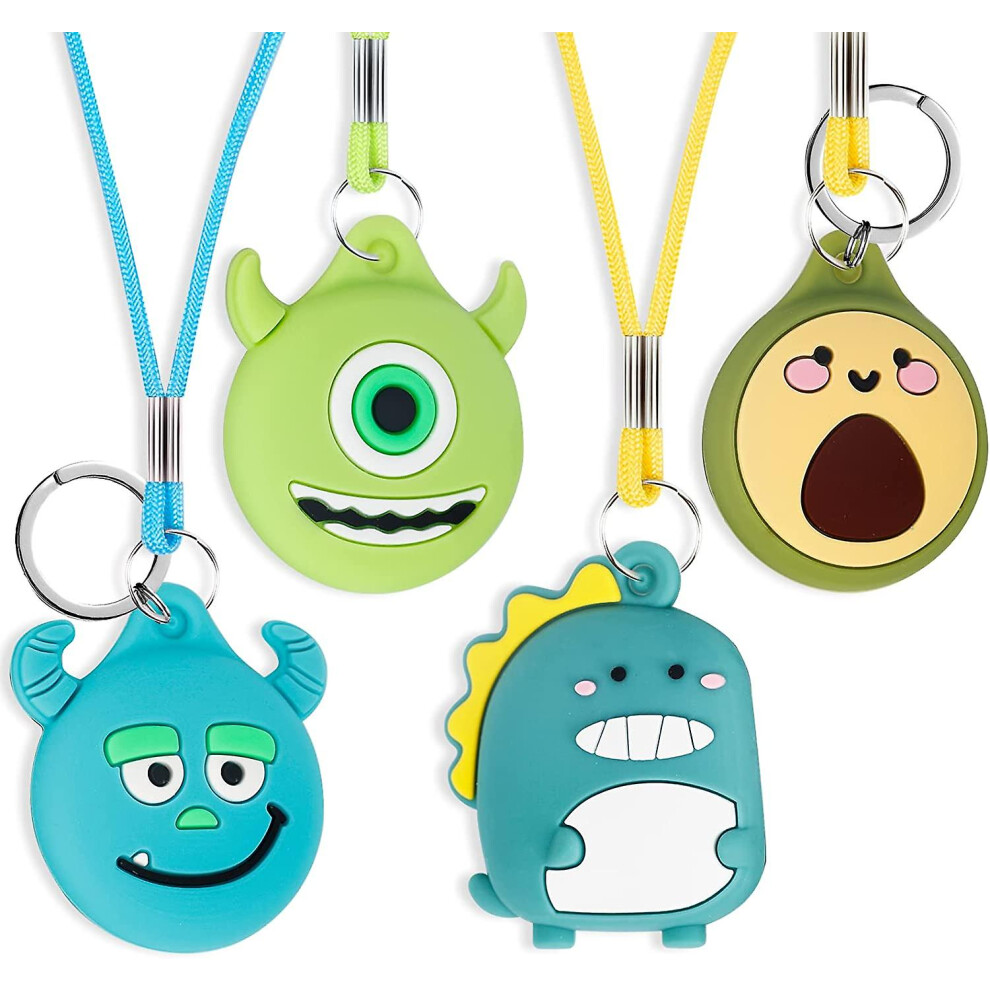 Kids Airtag Necklace With Adjustable Stopper Air Tag Holder Case For Airtag Necklace For Kids Hidden Gps Tracker Soft Silicone Cute Airtag Keychain 9152336124101
