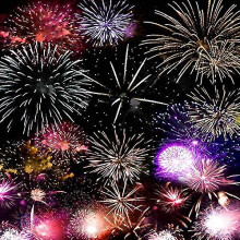 Fabric 150x220 Cm Happy New Year Fireworks Party Wedding Wall Party Background - Refurbished