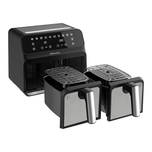 EMtronics EMtronics 8 Litre Dual Air Fryer - Silver 1