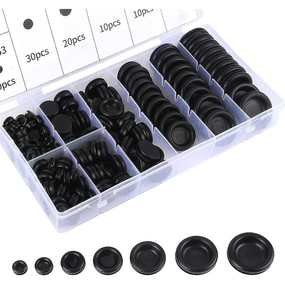 170 Pieces Rubber Plugs, Rubber Grommet Assortment, Rubber Grommets Hole For Cable And Connector Auto Machine Pump Cable Grommet - 18 Sizes 9152336137224