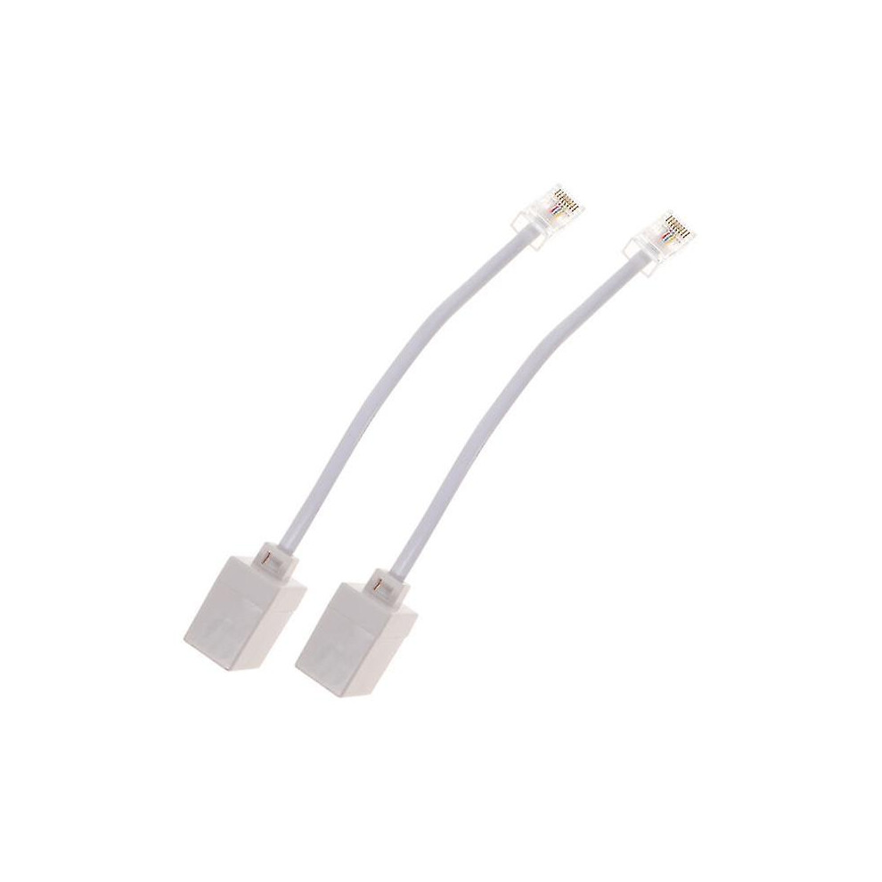 2Pcs Rj11 To Rj45 Adapter Telephone To Ethernet Adapter Phone To Ethernet Cable 9152336139396