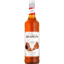 MONIN Premium Caramel Syrup 1L Coffee and Cocktails Vegan Friendly Allergen Free 100% Natural Flavours & Colourings