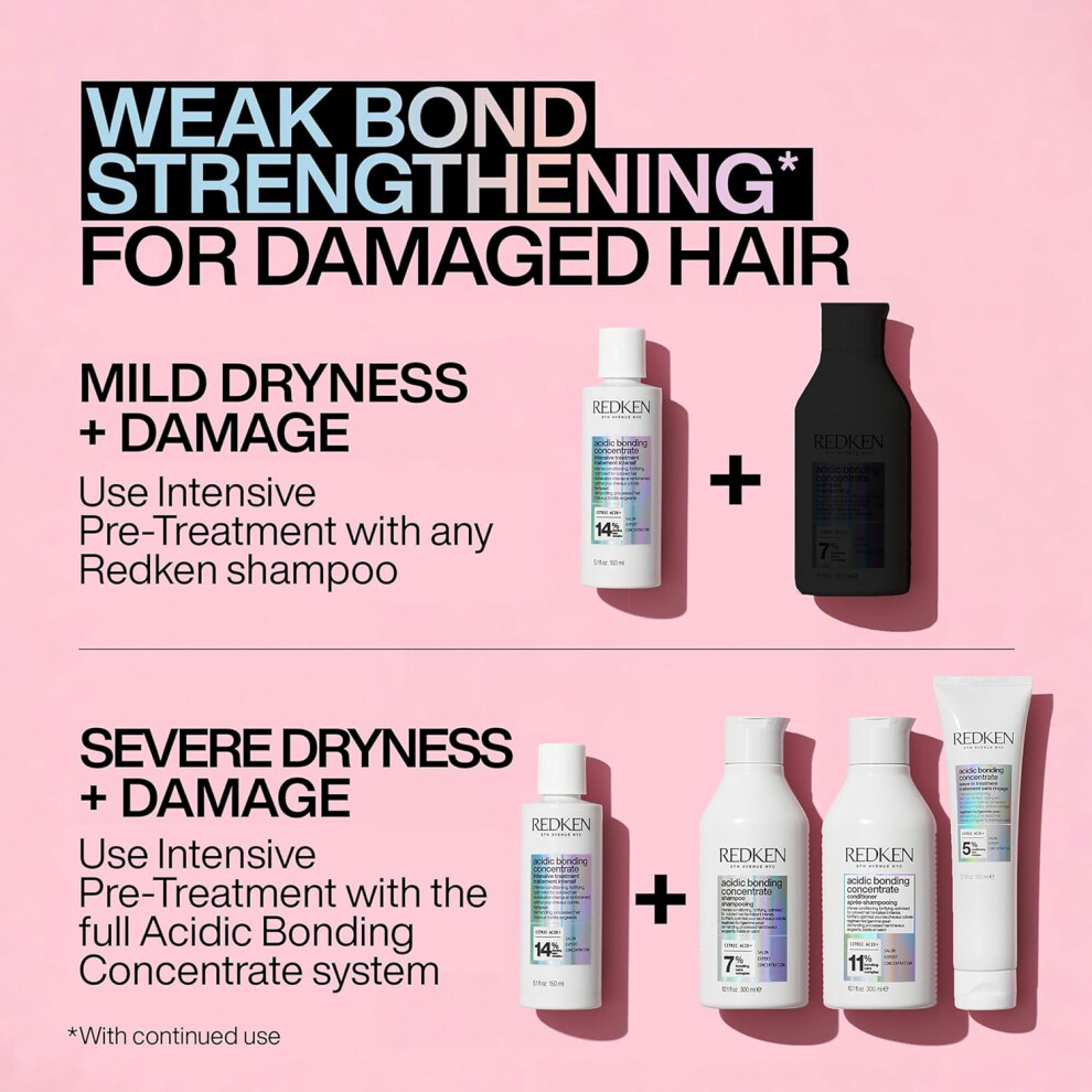 REDKEN Acidic Bonding Concentrate Shampoo Sulphate Free for a Gentle Cleanse Strengthens Bonds Repairs Damage and Protects Colour Treated Hair 300ml