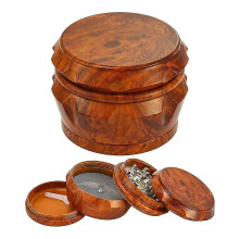 Wooden Grinder Capacity 4-layer Grinder With Pollen Scraper Suitable For Home Kitchen Brown Kb