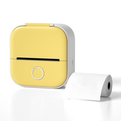 Refurbished (Yellow) Mini Pocket Printer Portable Bluetooth-compatible Thermal Printer Inkless Sticker Printer 2