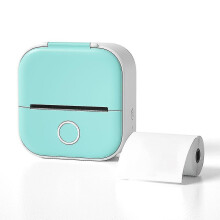 (Green White) Mini Pocket Printer Portable Bluetooth-compatible Thermal Printer Inkless Sticker Printer - Refurbished