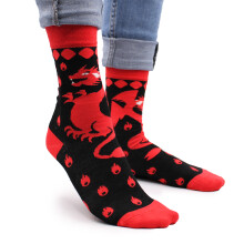 (Red Dragons) Hop Hare Bamboo Socks - (7 Designs S - M)