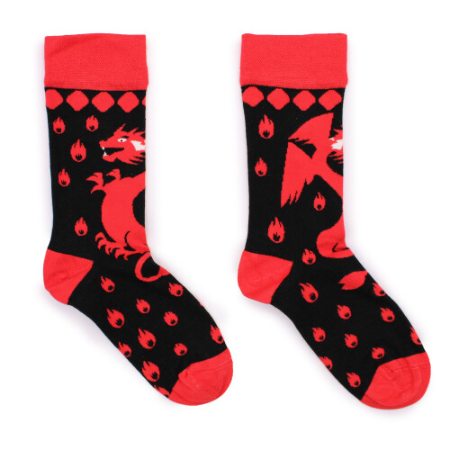 (Red Dragons) Hop Hare Bamboo Socks - (7 Designs S - M) 2