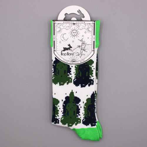 (Bali Buddha) Hop Hare Bamboo Socks - (7 Designs S - M) 2