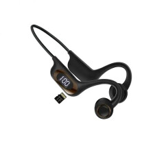 (Black) 2023 Bone Conduction Earphones Wireless Bluetooth Waterproof Sports Headphones Noise Reduction Headsets - Refurbished