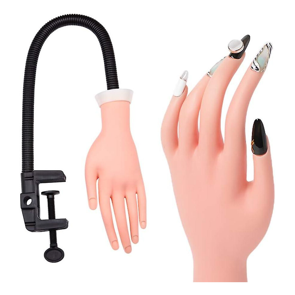 Nail Training Practice Hand For Acrylic Nails, Fake Hand Manicure Practice Tool Nails Practice, Flexible Bendable Mannequin Hand