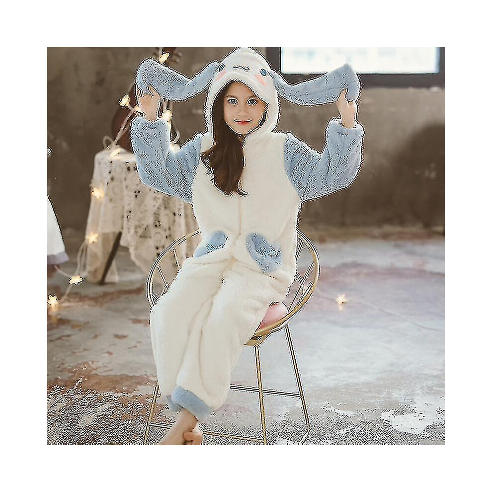 (140cm) Sanrioed Plush Anime Cinnamoroll Winter Flannel Kids Rompers Girl Boy Toddler Jumpsuit Infant Clothes Pyjamas Kids Overalls Gift
