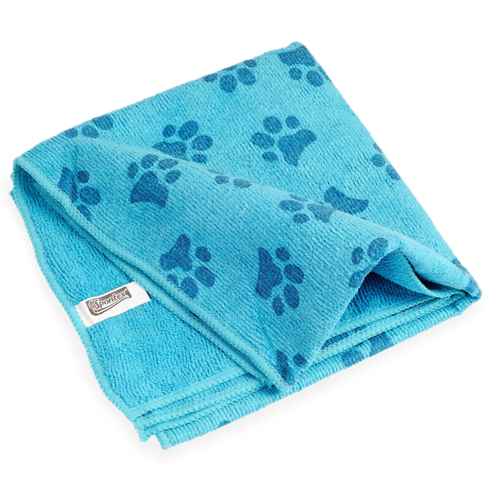 (Turquoise) Spontex Microfibre Pet Towel Soft Dog Bath Robe Addition to Puppy Grooming Brush