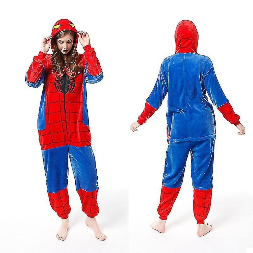 (S) Spiderman Onesie Unisex Adults Cosplay Costume Animal Pajama Kigurumi Jumpsuit Sleepwear
