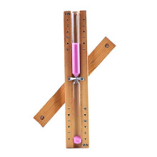 (Pink) Srbtv-wooden Sauna Hourglass Wall Mounted Rotating 15mins Sandglass Clock Timer
